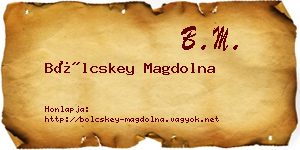 Bölcskey Magdolna névjegykártya