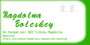 magdolna bolcskey business card